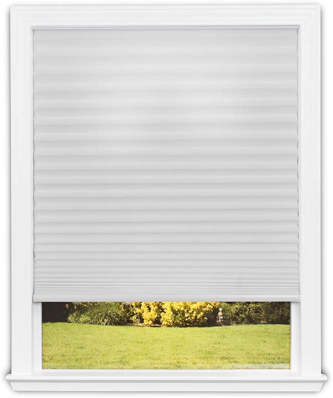 Photo 1 of **MISSING PARTS** Home Cordless Pleated Light Filtering Fabric Shade White, 48 in x 64 in
