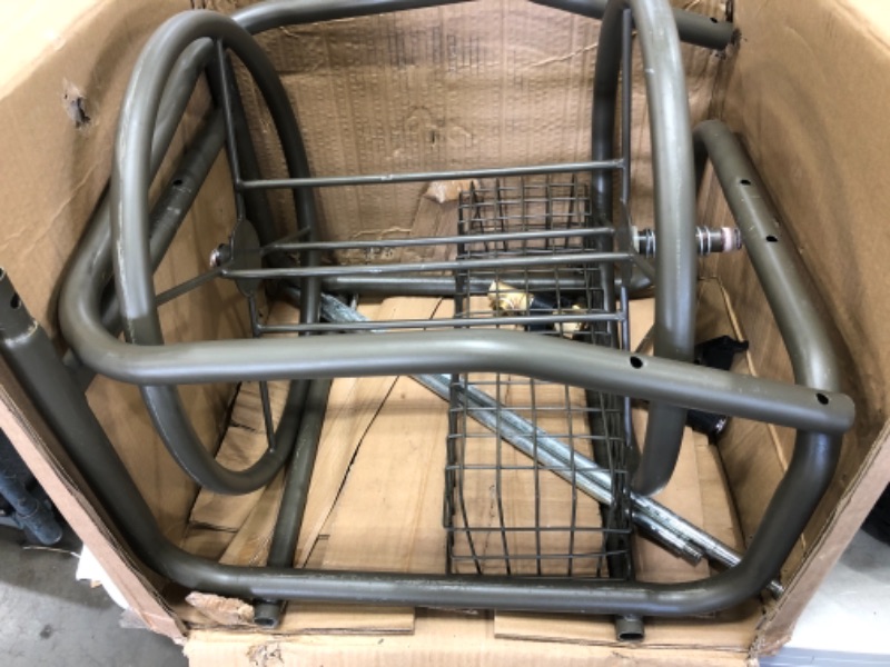 Photo 2 of **MISSING PARTS** Liberty Garden 870-M1-2 Industrial 4-Wheel Garden Hose Reel Cart, Holds 300-Feet of 5/8-Inch Hose - Tan
