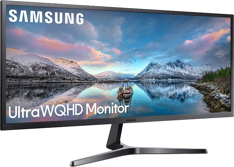 Photo 1 of SAMSUNG 34-Inch SJ55W Ultrawide Gaming Monitor (LS34J550WQNXZA) – 75Hz Refresh, WQHD Computer Monitor, 3440 x 1440p Resolution, 4ms Response, FreeSync, Split Screen, HDMI, Black
