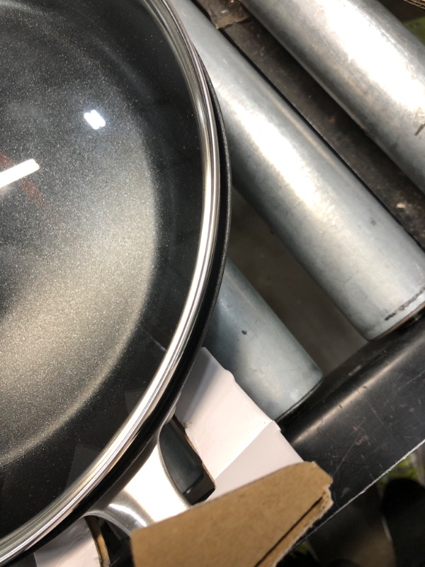 Photo 4 of **PAN BENT** OXO Good Grips Hard Anodized PFOA-Free Nonstick 12" Frying Pan Skillet with Lid Black 12" Frying Pan Skillet with Lid PFOA-Free