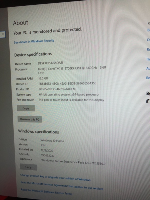 Photo 4 of *DAMAGED FACE* UNIIT HAS BEEN PREVIOUSLY USED**MISSING PARTS** Skytech Shadow Gaming PC Desktop – Intel Core i7 9700KF 2.5 GHz, 1660 SUPER, 1TB NVME SSD, 16G DDR4 3200, 600W Gold PSU, 240mm AIO, AC Wi-Fi, Windows 10 Home 64-bit
