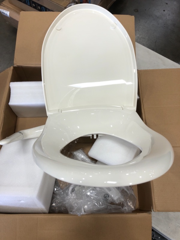 Photo 3 of **MISSING PARTS** Kohler K-5724-96 Puretide Elongated Manual Bidet Toilet Seat, White With Quiet-Close Lid And Seat, Adjustable Spray Pressure And Position, Self-Cleaning Wand, No Batteries Or Electrical Outlet Needed Biscuit Elongated Toilet Seat