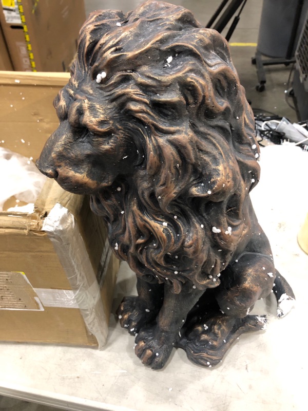 Photo 2 of **Damaged** Glitzhome® 21" Guardian Standing Lion Statue
