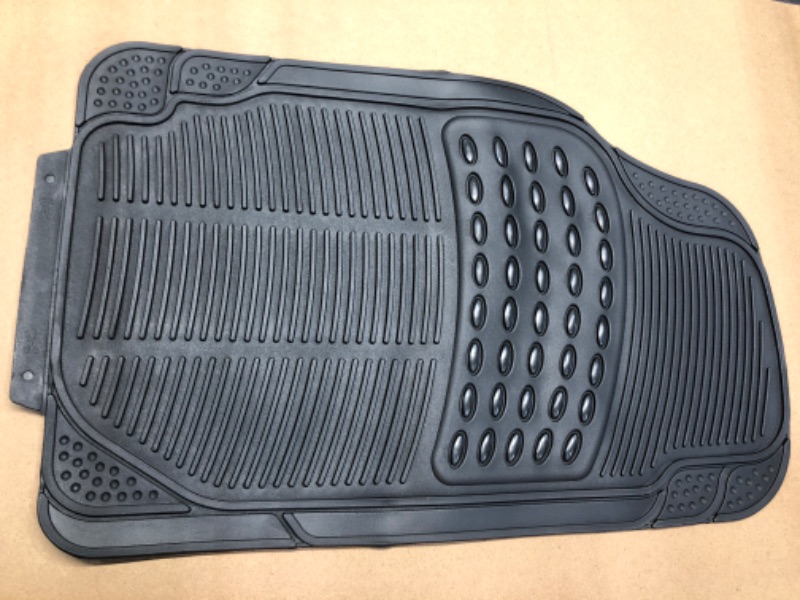 Photo 2 of **ONLY FRONT LEFT FLOOR MAT** Bdk MT783PLUS Proliner Original 1PC Heavy-Duty Front  Rubber Floor Mats for Car SUV Van & Truck - All Weather Protection Universal Fit (Black)