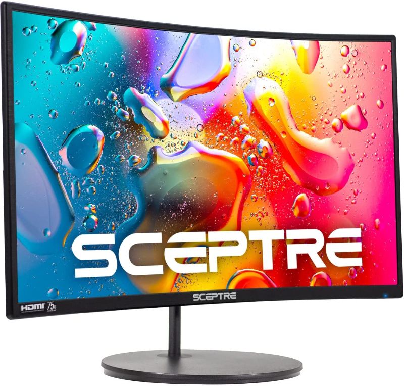 Photo 1 of Sceptre Curved 27" 75Hz LED Monitor HDMI VGA Build-In Speakers, EDGE-LESS Metal Black 2019 (C275W-1920RN)
