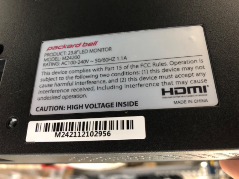 Photo 5 of Packard Bell AirFrame 24 inch Ultra Slim Bezel Desktop Monitor, FHD 1920 x 1080p, 60 Hertz, 5 Milliseconds, VESA Mounting, Tilt Adjustment, HDMI and VGA for Home and Office Use
