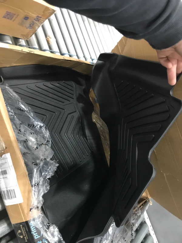 Photo 1 of YITAMOTOR Floor Mats Compatible with 2013-2018 Dodge Ram 1500/2500/3500 Crew Cab, 2019-2023 Ram 1500 Classic Crew Cab 1st & 2nd Row Black All Weather Protection 12-18 Crew Cab/19-22 Classic Bucket Seats
