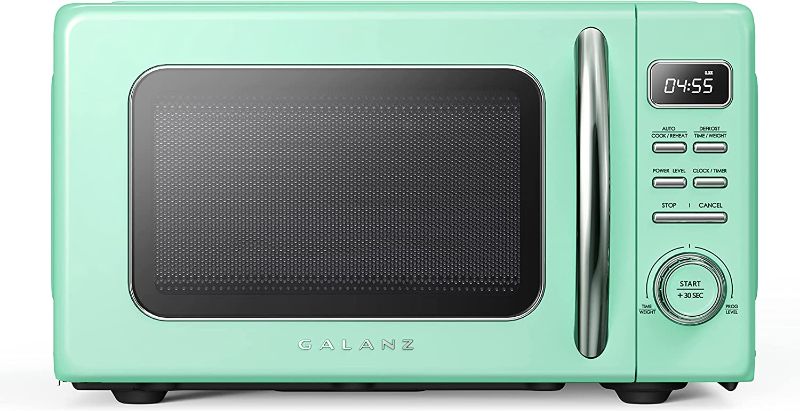 Photo 1 of ***PARTS ONLY ***  Galanz GLCMKZ09GNR09 Retro Countertop Microwave Oven with Auto Cook & Reheat, Defrost, Quick Start Functions, Easy Clean with Glass Turntable, Pull Handle.9 cu ft, Green
