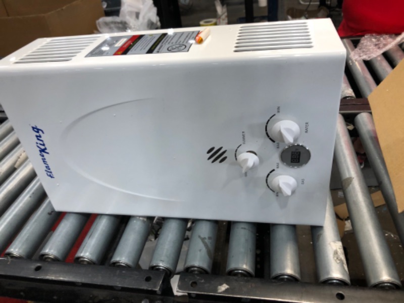 Photo 1 of PARTS ONLY 
Flame King Tankless Outdoor Portable Propane Gas 10L 2.64GPM Water Heater 68,000 BTU for Hot Water Shower, RV, Camping, Farm, Cabins