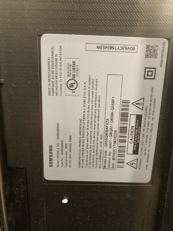 Photo 1 of SAMSUNG 55-Inch Class QLED Q80B Series - 4K UHD Direct Full Array Quantum HDR 8X Smart TV with Xbox Game Pass and Alexa Built-in (QN55Q80BAFXZA, 2022 Model)
