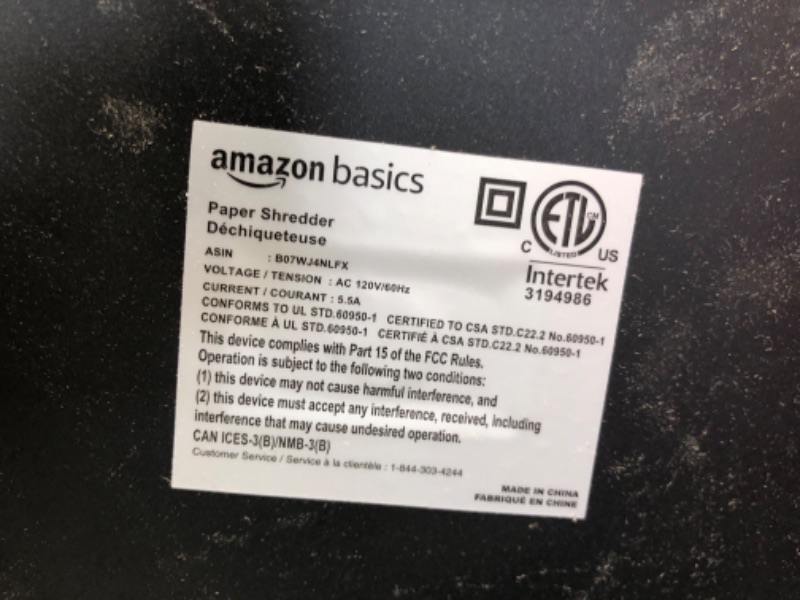 Photo 5 of Amazon Basics 24-Sheet Cross-Cut Paper, CD and Credit Card Home Office Shredder with Pullout Basket
