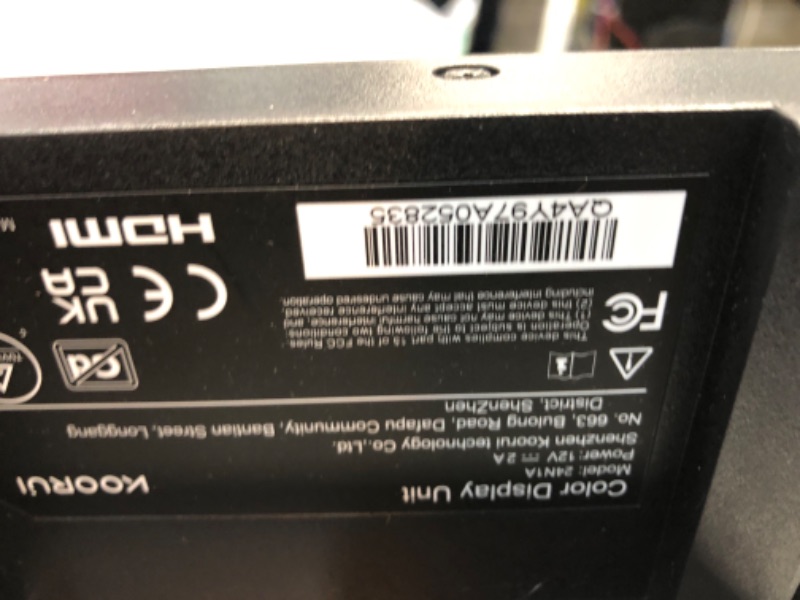 Photo 1 of KOORUI 24 Inch Computer Monitor Full HD 1920 x 1080p VA Display 75Hz 3000:1 Contrast Ratio with HDMI, VGA, Frameless, 75 x 75 mm VESA Mountable, Ergonomic Tilt, Black
