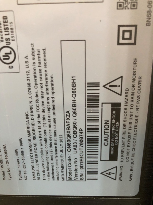 Photo 4 of SAMSUNG 60-Inch Class QLED Q60B Series - 4K UHD Dual LED Quantum HDR Smart TV with Xbox Game Pass and Alexa Built-in (QN60Q60BAFXZA, 2022 Model)
