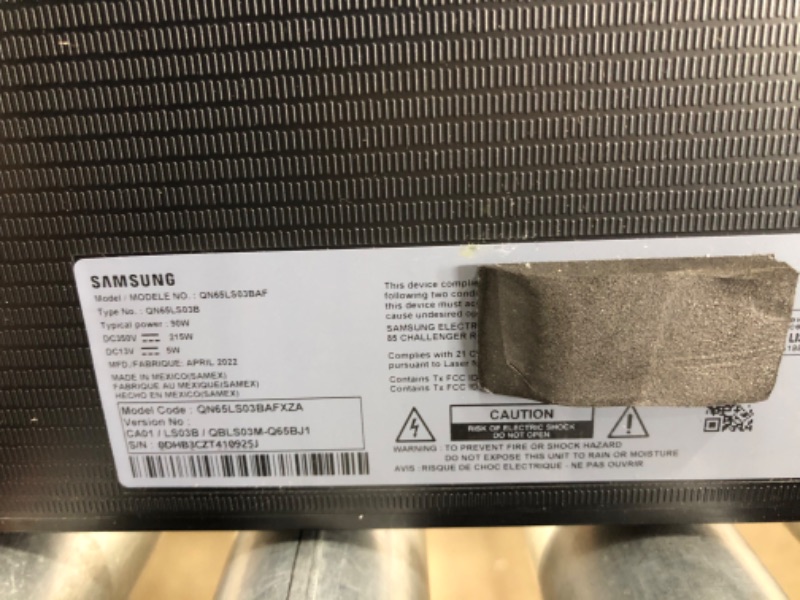 Photo 1 of ***SEE NOTE*** SAMSUNG 65" ClassQLED 4K LS03B Series The Frame Quantum HDR,Art Mode,Anti-Reflection Matte Display Screen,Slim Fit Wall Mount Included,Smart TV,Bluetooth with Alexa Built-In (QN65LS03BAFXZA,2022 Model)
