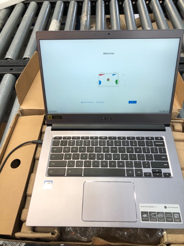 Photo 2 of Acer Chromebook 714 CB714-1WT-3447 14" Full HD Touchscreen Notebook Computer, Intel Core i3-8130U 2.20GHz, 8GB RAM, 64GB Flash Storage, Chrome OS, Steel Gray