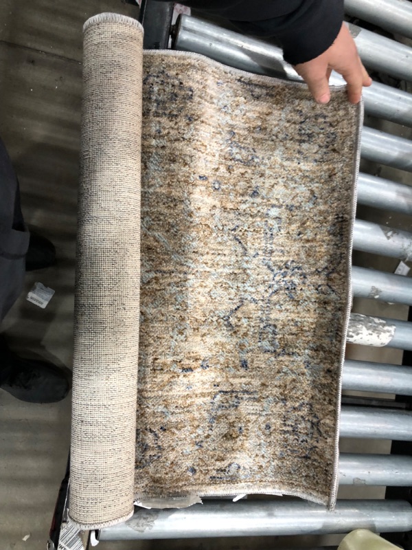 Photo 2 of Angela Rose x Loloi Blake Collection BLA-03 Taupe / Blue, Transitional 2'-0" x 3'-0" Accent Rug Taupe / Blue 2'-0" x 3'-0"