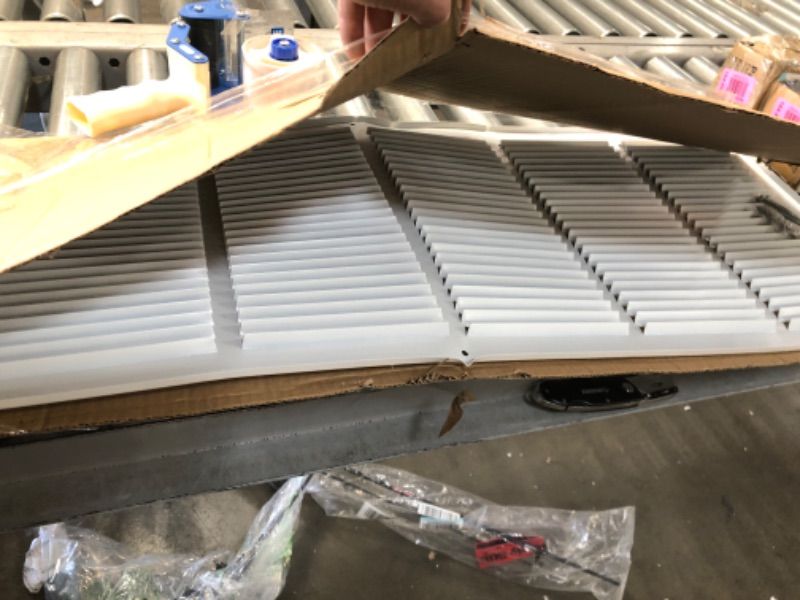 Photo 2 of 36"w X 12"h Steel Return Air Grilles - Sidewall and Ceiling - HVAC Duct Cover - White [Outer Dimensions: 37.75"w X 13.75"h]
