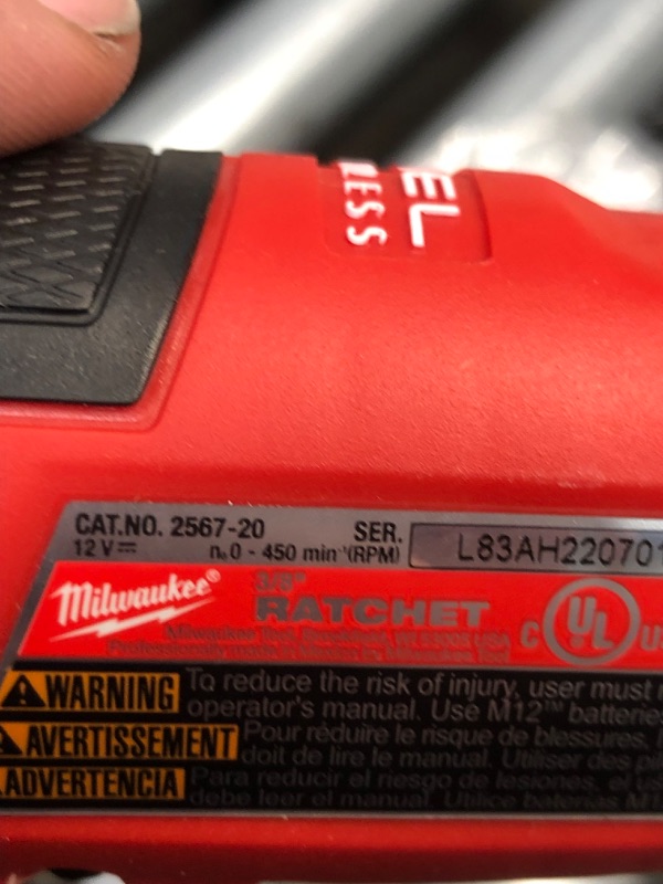 Photo 1 of 2567-20 M12 Fuel 3/8'' High Speed Ratchet (Tool Only)
