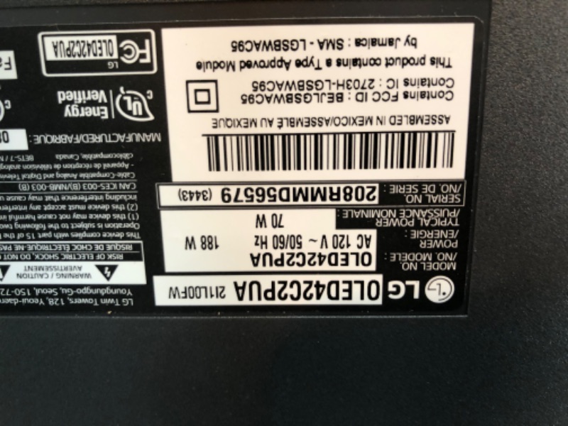 Photo 1 of LG C2 Series 42-Inch Class OLED evo Gallery Edition Smart TV OLED42C2PUA, 2022 - AI-Powered 4K TV, Alexa Built-in
