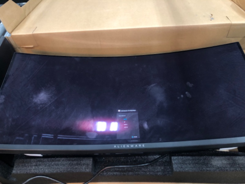 Photo 2 of Alienware 34 Inch Curved PC Gaming Monitor, 3440 x 1440p Resolution, Quantum Dot OLED 175Hz, 1800R Curvature, True 1ms GTG, 1,000,000:1 Contrast Ratio, 1.07 Billion Colors, AW3423DW - Lunar Light 34.18 Inches AW3423DW