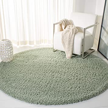 Photo 1 of 4 Foot Round Light Sage SGL303V Solid Non-Shedding Living Room Bedroom Dining Room Entryway Plush 2-inch Thick Area Rug