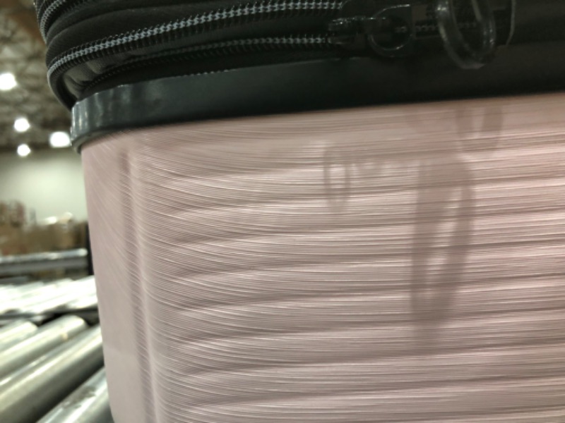 Photo 4 of American Tourister Stratum XLT Expandable Hardside Luggage with Spinner Wheels, Pink Blush, Checked-Large 28-Inch Checked-Large 28-Inch Pink Blush