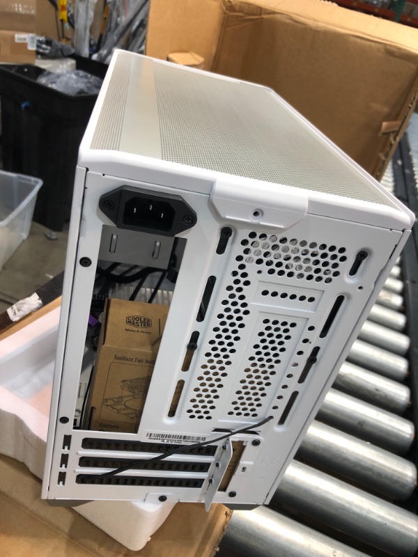 Photo 3 of Cooler Master NR200 White SFF Small Form Factor Mini-ITX Case with Vented Panel, Triple-slot GPU, Tool-Free and 360 Degree Accessibility, Without PCI Riser
