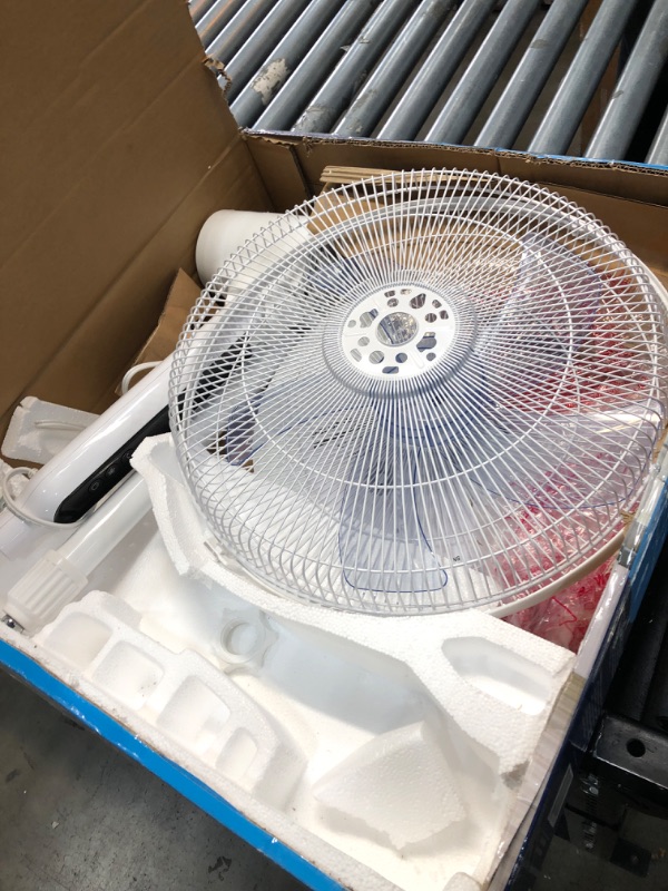 Photo 2 of **PARTS ONLY**
PELONIS 16" Oscillating Pedestal Stand Up Fan | Adjustable Height | Ultra Quiet DC Motor | Remote Control | 12 Speed | 12-Hour Timer | High Energy Efficiency | for Bedroom Home Office Use | White White DC Motor-12 Speeds DC Motor-12 Speeds