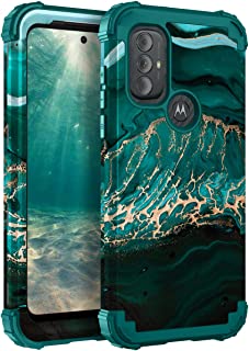 Photo 1 of 2PK-ZHOGTNEG Compatible with Moto G Power 2022 /Moto G Pure Hybrid case, Heavy Duty 3 Layer Full-Body Shockproof Protective Rubber Case for Motorala G Power 2022 /Moto G Pure Marble
