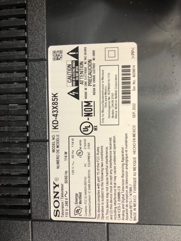 Photo 4 of ****LINES ON SCREEN**Sony 43 Inch 4K Ultra HD TV X85K Series: LED Smart Google TV(Bluetooth, Wi-Fi, USB, Ethernet, HDMI) with Dolby Vision HDR and Native 120HZ Refresh Rate KD43X85K- 2022 Model
