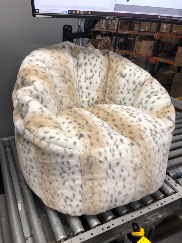 Photo 2 of Big Joe Milano Bean Bag Chair, Leopard Print Super Soft Fur, 2.5ft Leopard Milano Blazer