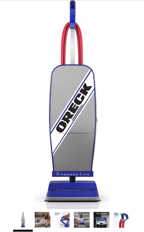 Photo 1 of ORECK XL COMMERCIAL Upright Vacuum Cleaner, Bagged Professional Pro Grade, For Carpet and Hard Floor, XL2100RHS, Gray/Blue