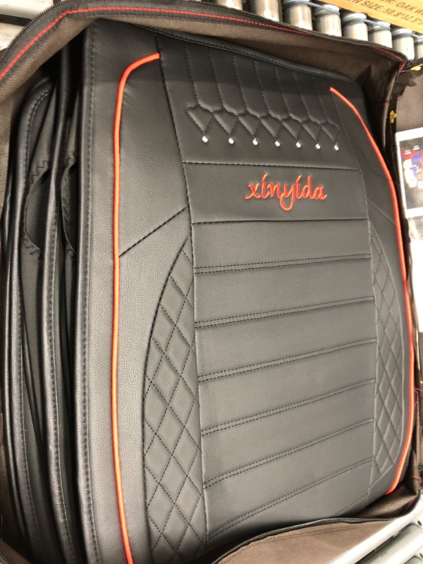 Photo 1 of SOGLOTY Car Seat Covers Faux Leather Auto Vehicle Front Back Seat Cushion Cover Protector for Cars SUV Pick-up Truck Universal Full Set for Auto Interior Accessories (Front Rear, Black)