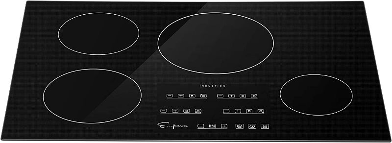 Photo 1 of Empava 30” Electric Stove Induction Cooktop with 4 Power Boost Burners Smooth Surface Vitro Ceramic Glass in Black, 30 Inch
