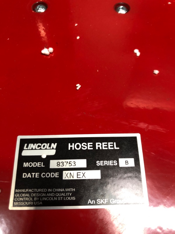 Photo 3 of **NOT FUNCTIONAL PARTS ONLY!! Lincoln 83753 Value Series Air and Water 50 Foot x 3/8 Inch Retractable Hose Reel, 1/4 Inch NPT Fitting, Slotted Mounting Base, 5-position Adjustable Outlet Arm 1/4" NPT