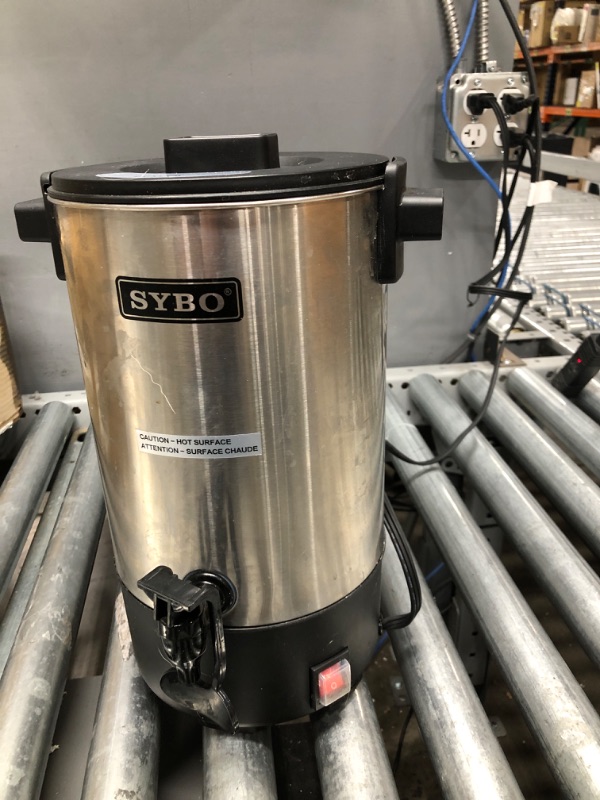 Photo 2 of (USED)   SYBO SR-CP35C Commercial Grade Stainless Steel Percolate Coffee Maker Hot Water Urn 30-Cup Capacity for Catering