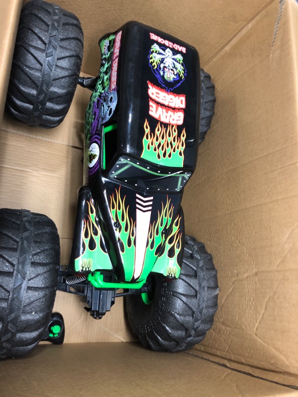 Photo 2 of Monster Jam, Official Mega Grave Digger All-Terrain Remote Control Monster Truck with Lights, 1: 6 Scale, Kids Toys for Boys