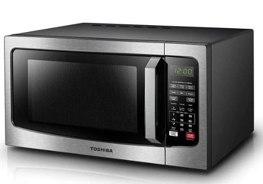 Photo 1 of TOSHIBA EM131A5C-SS Countertop Microwave Oven, 1.2 Cu Ft with 12.4" Turntable, Smart Humidity Sensor with 12 Auto Menus, Mute Function & ECO Mode, Easy Clean Interior, Stainless Steel & 1100W
