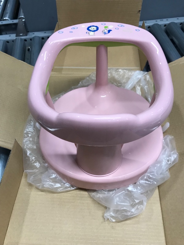 Photo 2 of Baby Bath Seat,Infant Baby Bathing Tubs Seats, Baby Bathtub Seat for Sit-Up Bathing with Backrest Support and Suction Cups for Stability for 6-36 Months (Pink)
