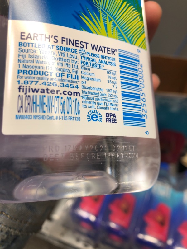 Photo 3 of **BBD: May 17, 2024**Missing one bottle 
FIJI Natural Artesian Water, 33.8 Fl Ounce Bottle (Pack of 12)