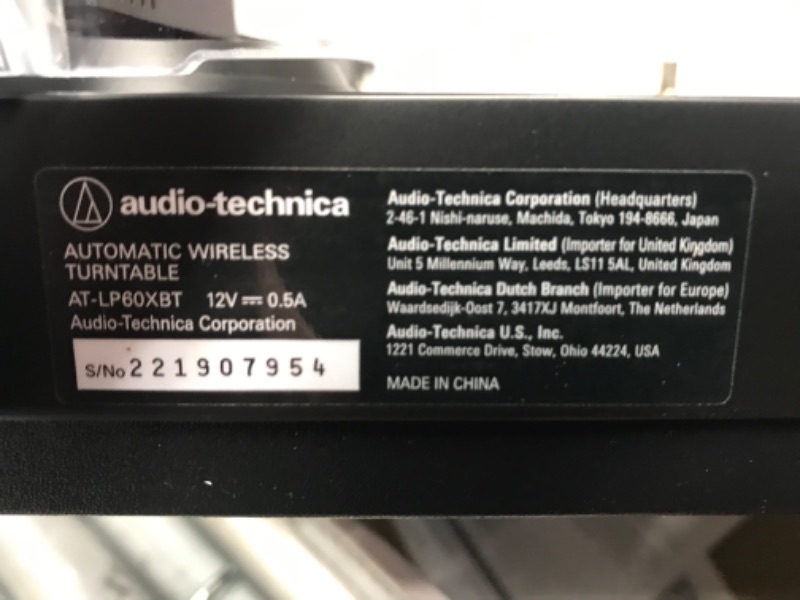 Photo 4 of Audio-Technica AT-LP60X-BK Fully Automatic Belt-Drive Stereo Turntable, Black, Hi-Fi, 2 Speed, Dust Cover, Anti-Resonance, Die-Cast Aluminum Platter
