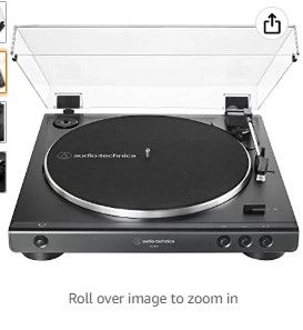 Photo 1 of Audio-Technica AT-LP60X-BK Fully Automatic Belt-Drive Stereo Turntable, Black, Hi-Fi, 2 Speed, Dust Cover, Anti-Resonance, Die-Cast Aluminum Platter
