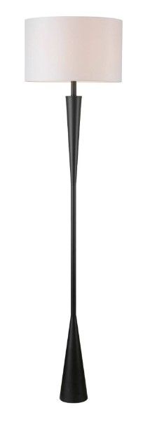 Photo 1 of Novogratz x Globe Temple 70 inch Matte Black Floor Lamp with White Fabric Shade, 67224
