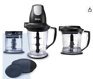 Photo 1 of Ninja QB1004 Blender/Food Processor with 450-Watt Base, 48oz Pitcher, 16oz Chopper Bowl, and 40oz Processor Bowl for Shakes, Smoothies, and Meal Prep
