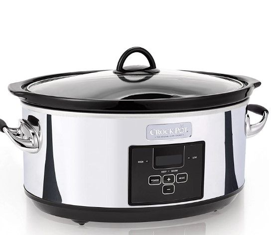 Photo 1 of Crockpot 7 Quart Slow Cooker with Programmable Controls and Digital Timer, Polished Platinum
