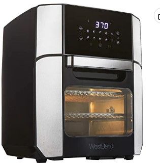 Photo 1 of West Bend Air Fryer Oven 12.6-Quart Electric Air Fryer with 10 Digital Quick Menu Presets - Bake, Roast, Rotisserie, Dehydrate, Re-Heat, 1700-Watt, Black
