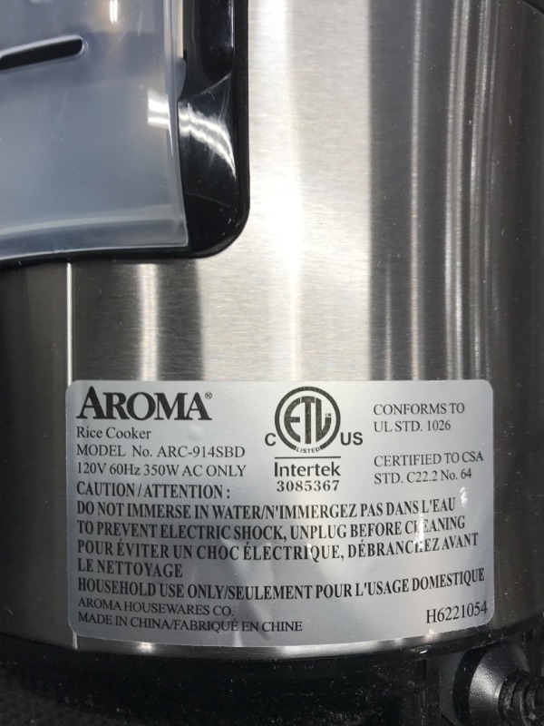 Photo 2 of Aroma Housewares 20 Cup Cooked (10 cup uncooked) Digital Rice Cooker, Slow Cooker, Food Steamer, SS Exterior (ARC-150SB),Black
