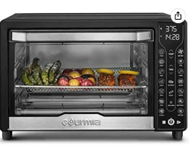 Photo 1 of Gourmia Toaster Oven Air Fryer Combo 17 cooking presets 1700W digital air fryer oven 24L capacity air fryer accessories included convection toaster oven rack, baking pan, tray recipe book GTF7450
