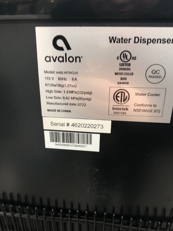 Photo 2 of *** TESTED*** MINOR DAMAGE *** Avalon Bottom Loading Water Cooler Dispenser with BioGuard- 3 Temperature Settings- UL/Energy Star Approved- Bottled