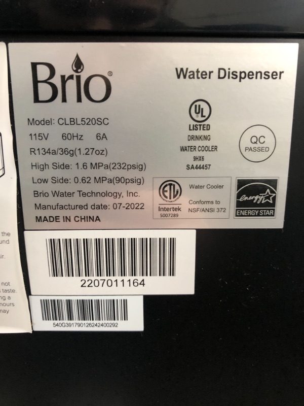 Photo 5 of ***TESTED***MINOR DAMAGE****Brio Self Cleaning Bottom Loading Water Cooler Water Dispenser - Limited Edition
